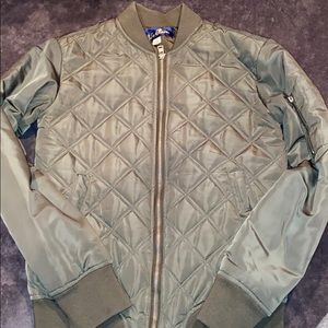 Francesca’s green bomber jacket